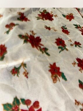 Sheer scarf with Red Poinsettia Print